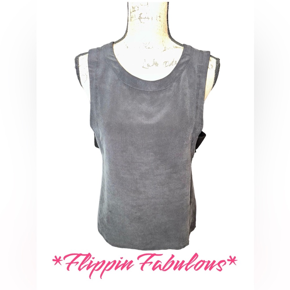 Chaser ~ greyish black Crepe Silk Tank Top Size xs